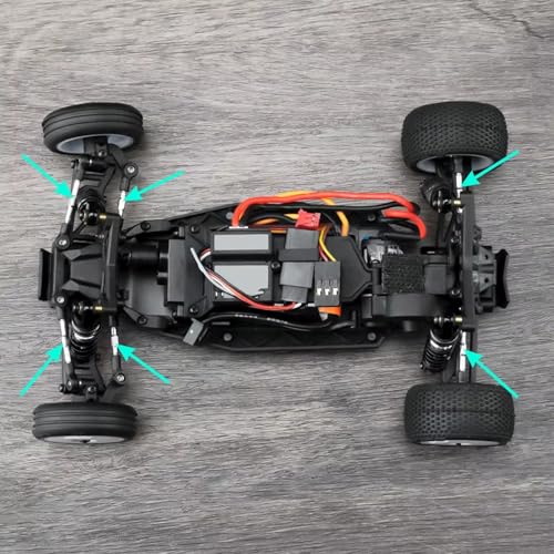 RC Car Parts Compatible with LOSI Micro-B 1/24 RC Car Upgrade Parts Stainless Steel Adjustable Linkage Link Rod Set with Ball End