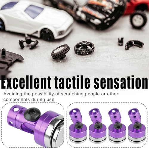 4 Pcs Aluminum RC Body Post Magnetic RC Body Mounts Invisible Body Post Mount Good Scx10 4Wd 1:10 RC Car Yellow Black Purple (Purple) - color: Purple