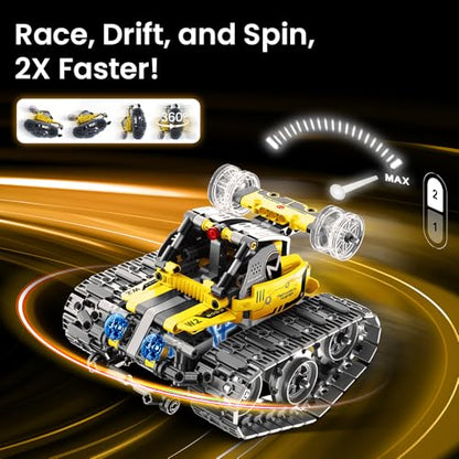 Sillbird Robot Building Kit with APP & Remote Control Gifts for Boys 8-13 | STEM Coding Robotic Toys, Educational Birthday Presents for Kids, App-Controlled, Buildable 6in1 Models, 631 Pieces - color: 1-yellow