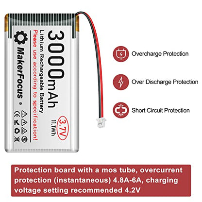 3.7V 3000mAh Lithium Polymer Rechargeable Battery for ESP32 4pcs | 1S LiPo Battery, JST 1.25 Plug, Built-in Protection Board for Meshtastic Devices, ESP32 Development Board, Electronic Devices - size: 4