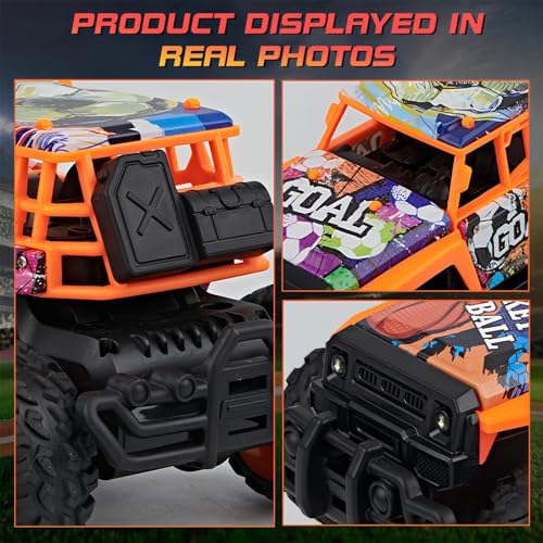 1:20 All Terrain Rc Car Toys, 20km/H Fast Off-Road Vehicle With 2.4 Ghz Remote Control, Outdoor Off Road Hobby Rc Truck With Night-Lights, Electric Vehicle For Kid, Boys, Beginner, Adults(Soccer )