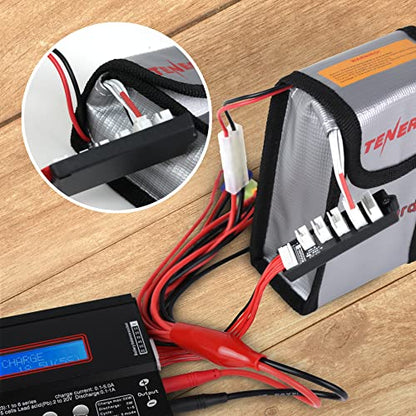 Tenergy 2 Pack, Fire Retardant Lipo Bags, Battery Bags for Charging and Storage, 5.5x3.5x2 inches Each - size: 2x Small 5.5x3.5x2in
