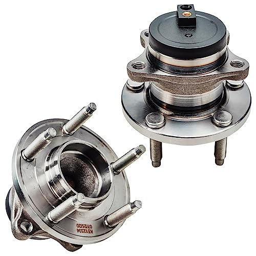 Detroit Axle - FWD Front Steering Knuckles w/Hubs + Rear Wheel Hub Bearings | Replacement for 2007 2008 Ford Edge Lincoln MKX - 4pc Set - size: 4UW50470/Kit