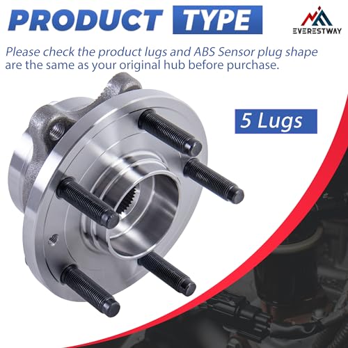 513275 Front Rear Wheel Hub Bearing Assembly Encoder ABS 5 Lugs 1 Pack | Fit 2011-2014 Ford Edge, 2009-2018 Flex, 2010-2019 Taurus, Replacement Font & Rear Hub Bearing Assembly with Encoder ABS - size: 513275/1PC