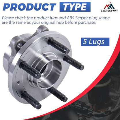 513275 Front Rear Wheel Hub Bearing Assembly Encoder ABS 5 Lugs 1 Pack | Fit 2011-2014 Ford Edge, 2009-2018 Flex, 2010-2019 Taurus, Replacement Font & Rear Hub Bearing Assembly with Encoder ABS - size: 513275/1PC