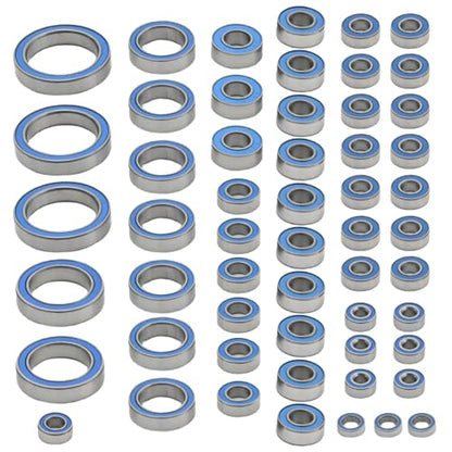 Hoypeyfiy 55Pcs TRX6 Metal Ball Bearings Kit, RC Car Bearing Kit Front and Rear Axle Carrier Kit, Rubber Sealed Wheel Bearings Set for 1/10 RC Crawler G63 6x6 Truck Upgrades