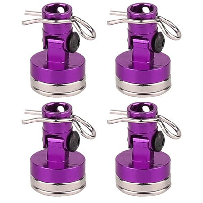 4PCS RC Magnetic Body Post with Clips,Alloy Magnetic Stealth Invisible Body Shell Mount Column Compatible with HSP Redcat Himoto Traxxas SCX10 4WD 1/10 RC Car (Purple) - color: Purple