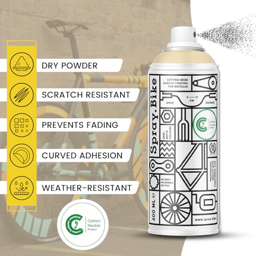 Spray.Bike Spray Paint - Chalk Farm (Off-White) | Designed Mainly for Bicycles | Multi-Use Acrylic Spray Paint for Metal, Plastic | High Coverage Bike Paint, 400ml - color: Chalk Farm