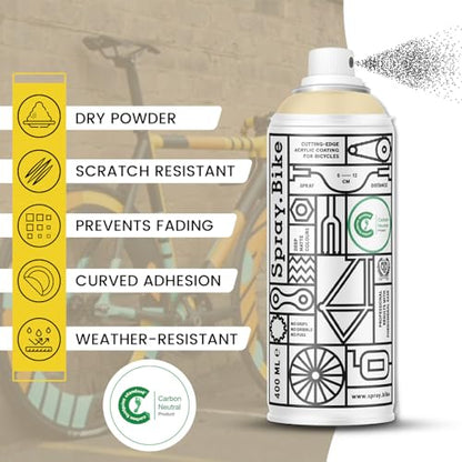 Spray.Bike Spray Paint - Chalk Farm (Off-White) | Designed Mainly for Bicycles | Multi-Use Acrylic Spray Paint for Metal, Plastic | High Coverage Bike Paint, 400ml - color: Chalk Farm