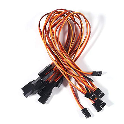 3-Pin Servo Extension Cable Cord 30cm/12'' 11.8 inch Female to Male Lead Wire Connector JR for RC Car Airplanes Remote Control (Pack of 10) - size: 10PCS 30cm/12''