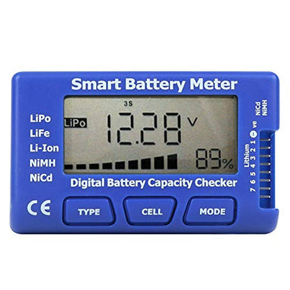 Digital Battery Meter with LCD Backlit Display 5 in 1 Smart Digital Battery Capacity Checker for LiPo/Life/Li ion/NiMH/Nicd
