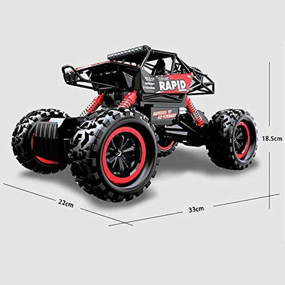 2.4Ghz Double Sided Rotating Remote Control Cars High Speed Racing Truck 360° Spins and Flips 180° Swing Off Road Vehicle for Adults with LED Lights RC Stunt Car (Color : Yellow) (Red) - color: Red