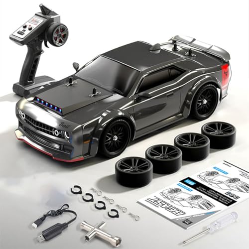 SG216 RC Drift Car, 1/16 Scale Full-Proportional 4WD High-Speed Remote Control Drift Car with 7-Mode LED Lights, Powerful Electronics, Racing Vehicle for Adults (Brushless Version/Black) - color: Black