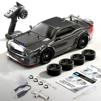 SG216 RC Drift Car, 1/16 Scale Full-Proportional 4WD High-Speed Remote Control Drift Car with 7-Mode LED Lights, Powerful Electronics, Racing Vehicle for Adults (Brushless Version/Black) - color: Black