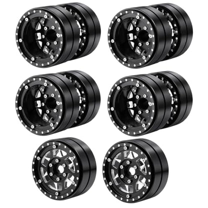 RCHUBAM 1.9" Dually Beadlock Wheel Rims for SCX10 TRX-4 TRX6 G63 6-Wheel | 5PC Aluminum Wheel Hubs,1/10 RC Hauler Crawler Truck Car Upgrade Part - style: 5PCS