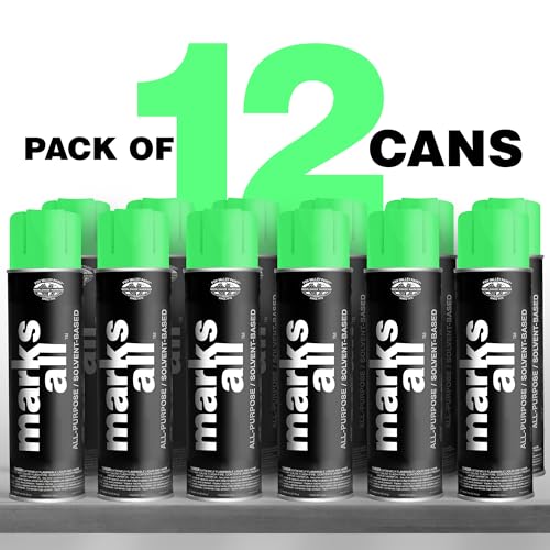 Fox Valley 18oz Marks All Solvent-Based Paint 12-Pack, Green Fluorescent - color: Green Fluorescent