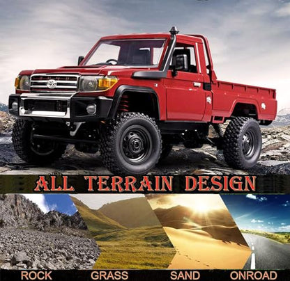 RC Rock Crawler RC Truck 4x4 Toyota LC79 MN82 RC Crawler 1/12 Scale | Remote Control Pickup Off Road All Terrain 280 Motor Proportional Throttle Steering RTR Hobby Toy Adult