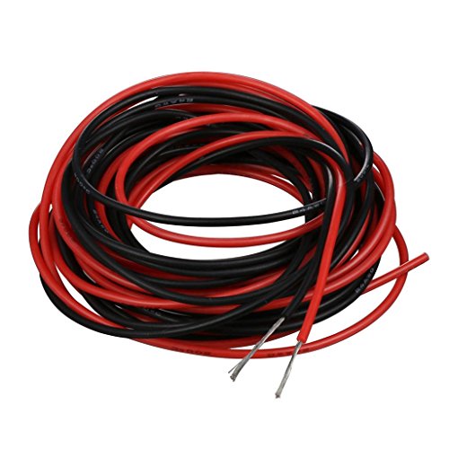 BNTECHGO 24 Gauge Silicone Wire kit 10ft red and 10ft Black Flexible 24 AWG Stranded Tinned Copper Wire - size: 24 gauge silicone wire 10ft and 10ft
