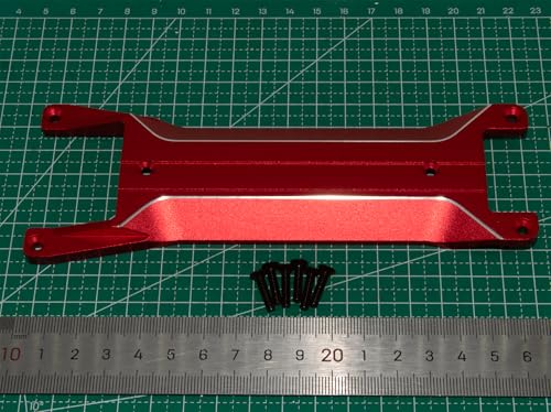 Chassis Brace Plate Compatible with 1/16 Traxxas Mini Maxx Upgrade Monster Truck Rc Car Aluminum Alloy Part Replace(Red) - color: Red
