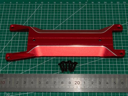 Chassis Brace Plate Compatible with 1/16 Traxxas Mini Maxx Upgrade Monster Truck Rc Car Aluminum Alloy Part Replace(Red) - color: Red