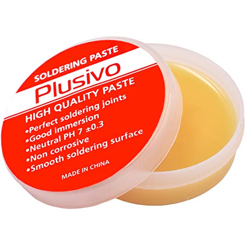 60-40 Tin Lead Rosin Core Solder Wire (1mm, 50g) and Rosin Paste Flux Kit for PCB Electrical Soldering and DIY Electronics Repair Hobby from Plusivo