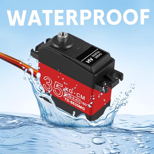 2PACK 35KG RC Servo High Torque Servo Motors, Metal Gear, Waterproof, 180 Rotation, Compatible with 1/6-1/12 RC Cars & Robots - color: 35kg