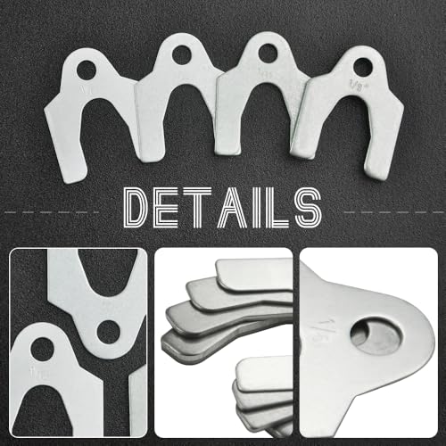 144pcs Auto Alignment Body Shim Assortment Kit 1/16" 1/64" 1/32" 1/8" Universal Car Metal Alignment Shim Spacers for Adjusting Body Parts Camber Caster
