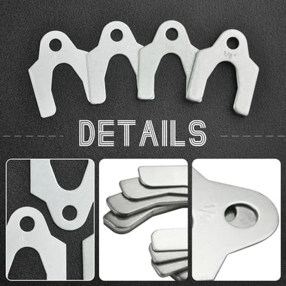 144pcs Auto Alignment Body Shim Assortment Kit 1/16" 1/64" 1/32" 1/8" Universal Car Metal Alignment Shim Spacers for Adjusting Body Parts Camber Caster