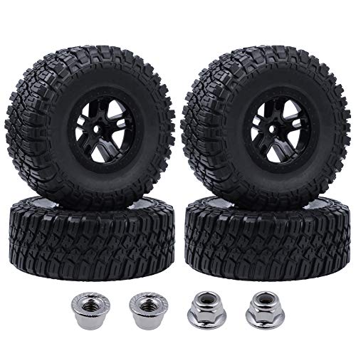 Hobbypark 4-Pack 120mm / 4.7 Inch Outer Diameter Tires & Wheels Foam Inserts 12mm Hex for Traxxas Slash 4x4 2WD BL-2S 1/10 Short Course Truck