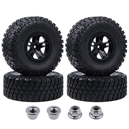 Hobbypark 4-Pack 120mm / 4.7 Inch Outer Diameter Tires & Wheels Foam Inserts 12mm Hex for Traxxas Slash 4x4 2WD BL-2S 1/10 Short Course Truck