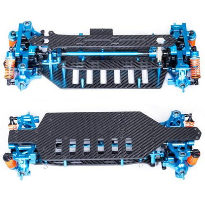 Aluminum&Carbon Fiber Chassis RC Touring Car Body Frame Kit with Wheels for Tamiya TT02 1/10 RC Drift Car Upgrades Parts