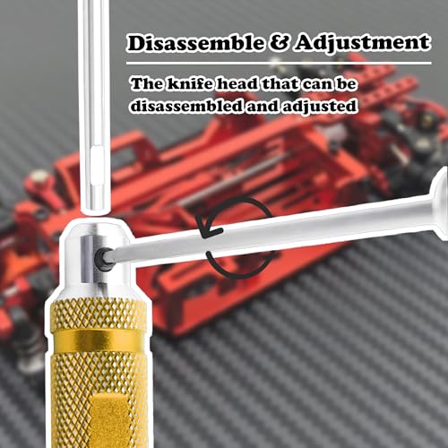 4 Pieces Hex Screw Driver Set 1.5mm 2.0mm 2.5mm 3.0mm Allen Wrench Keys Screwdriver Kit RC Repair Tools for Traxxas RC Car Drone Multi-Axis Helicopter Arrma Axial Losi Redcat Racing (Gold) - color: Gold