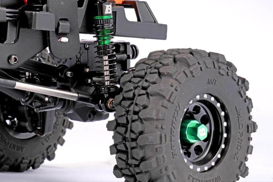 Rc Car Parts for FMS FCX24 FCX18 1/18 1/24 Upgrade Parts: 41mm Oil-Filled Aluminium Shocks (4 pcs) Green - color: Green