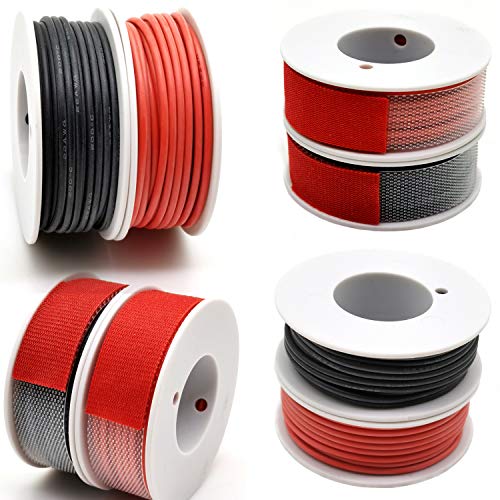 20 awg Silicone Electrical Wire Cable 2 Colors 23ft Each | 20 Gauge Hookup Wires kit Stranded Tinned Copper Wire Flexible and Soft for DIY - style: 20awg-2 Spool-23FT