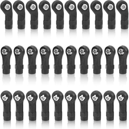 30pcs Linkage Rod End for Trax TRX4 1/10 RC Crawler,Ball Joint Head Link Rod End Set,RC Rod Ends with 3mm Ball Hole,Durable Plastic Steel RC Link Ends Replacement Part