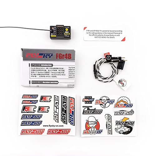 Flysky FGr4B 2.4G 4CH AFHDS 3 Micro Receiver PWM PPM i-Bus S.Bus Output for PL18 NB4 Lite RC Car Boat