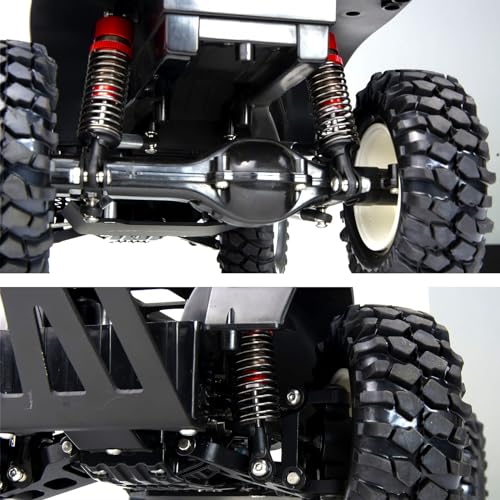 1/10 70mm RC Oil filled Shock Absorbers kit for Tamiya CC01 WR-02 Axial SCX10 D90 HPI HSP 1/10 Crawler Car Buggy Car Upgrades Replace Parts (Red) - color: Red