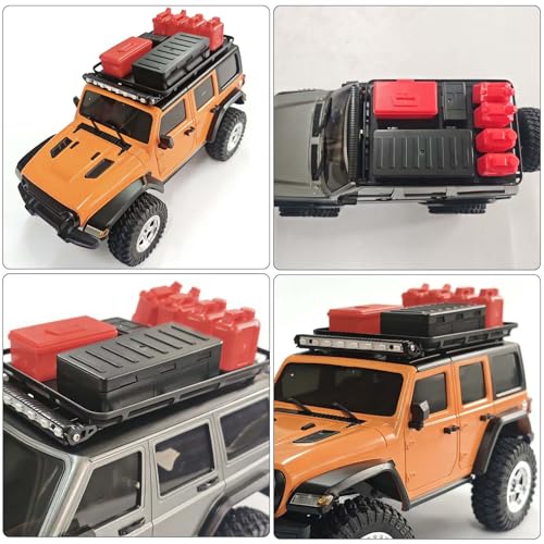 1:18 RC Roof Rack Upgrades Parts Accessories for 1/18 RC Crawler Car TRX4M FMS (Light & Roof Rack) - color: Light & Roof Rack