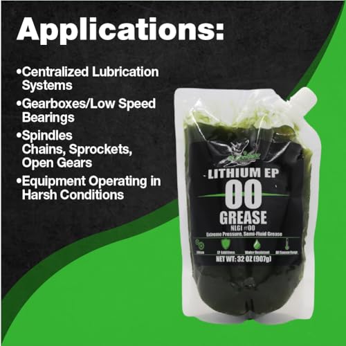 Lithium EP00 Grease, 32 oz EZ Squeeze Pouch (2 pk) | Used for Disc Mowers, Gear Boxes, Auger and Mixer Drives, Cutter Bars, and more, Made in USA - size: EP00 (2)