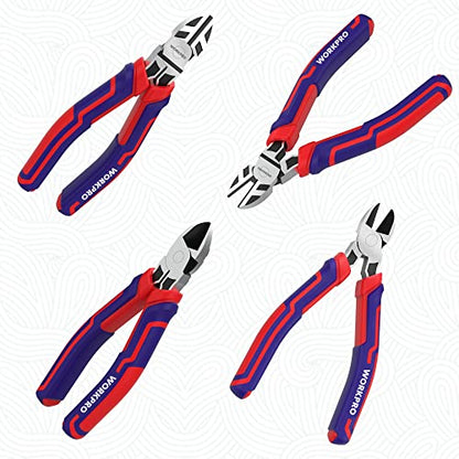 WORKPRO 6” Wire Cutters Heavy Duty CRV Steel, Diagonal Pliers for Cutting Wires Craft, Comfort Grip Handle - style: 6-inch