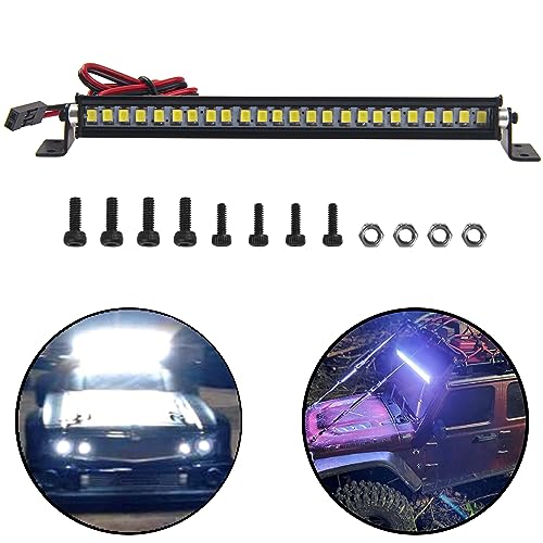4.72" RC 24Led LED Light Bar Roof LED Lamp Body Shell Roof Light Compatible with Traxxas TRX-4 SCX10 90046 D90 SCX10 II CC01 Redcat Gen7 1/10 RC Crawler Car Truck