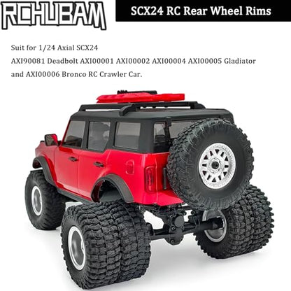 RCHUBAM Rear Wheel Rims with CVD Drive Shaft for 1/24 Axial SCX24 | Rear Wheel Hubs Crawler Car Upgrade Parts Replacement Accessories