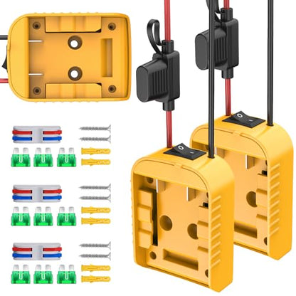 3 Packs Power Wheel Adapter Compatible with Dewalt 20V Battery | Converter Kit, Switch & Fuse & Wire Terminals, 12 AWG Wire, For DIY RC Car Toys Robotics - color: 3-PACK