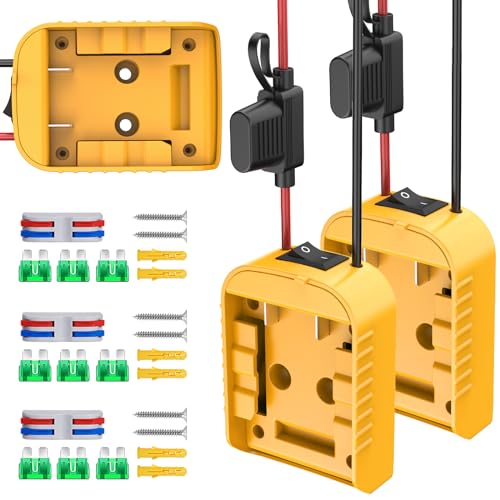 3 Packs Power Wheel Adapter Compatible with Dewalt 20V Battery | Converter Kit, Switch & Fuse & Wire Terminals, 12 AWG Wire, For DIY RC Car Toys Robotics - color: 3-PACK