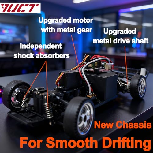 YUCT LDRC LD1802 1/18 RC Drift Car Silver | High-Speed Drifting with Gyro, Two Batteries, Replacement Tires - color: Ld1802-silver