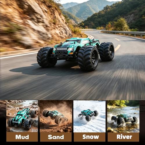 JLBRACINGRC 1/10 Brushless Fast RC Cars, Monster Truck,80+KM/H High Speed 4x4 Off-Road RC Truck,2.4GHZ Remote Control Car,IPX7 Waterproof RC Trucks for Adults(Not Include Battery)