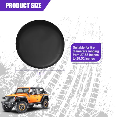 Car Spare Tire Cover, 15Inch Dustproof Waterproof Vehicle Spare Wheel Protectors, All Around Soft Automotive Tough Tire Storage Protection Accessories, Universal for SUV RV Truck - size: 15Inch No Flag