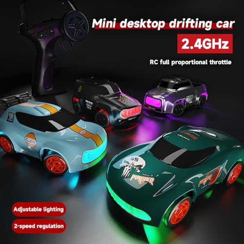 Mini RC Car, 1:64 Scale Toy Car & Remote Control Integrated Design. - color: Black