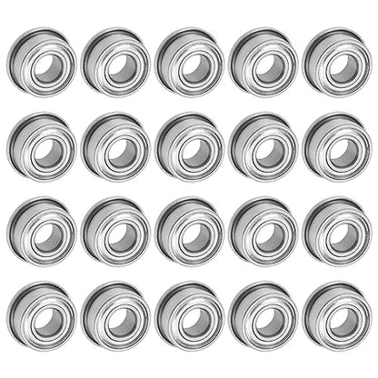uxcell F685ZZ Flanged Ball Bearing 5x11x5mm Double Shielded Chrome Steel Flange Bearings, 20pcs - size: 5x11x5mm