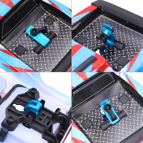 Upgrade Aluminum Alloy Spare Parts Full Set RC Car Accessories Fitting for Hyper Go H16BM H16GT H16DR MJX 1/16 JC16EP Brushless High Speed Trucks (RED,Car Shell Buckle) - size: Car Shell Buckle